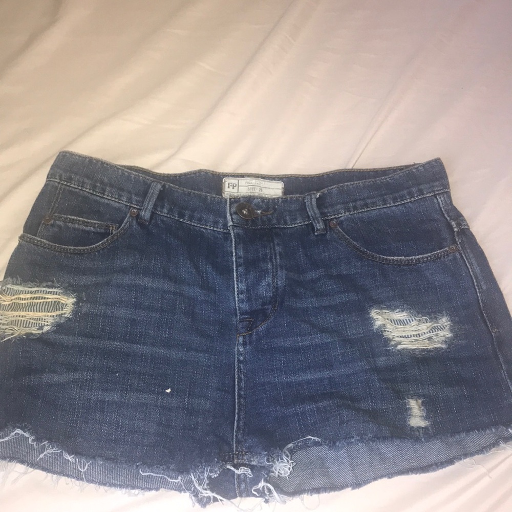 Free People Button Fly Denim Shorts Size 26
